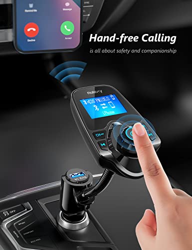 Bluetooth 5.4 Car Adapter FM Transmitter with 1.44" LCD Screen Black (Black)