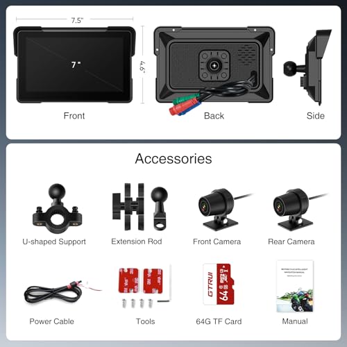 7 Inch Waterproof Motorcycle CarPlay Display