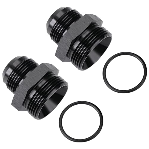 16AN Male Flare to 20AN ORB O (16AN to 20AN ORB / Black - 2PCS)