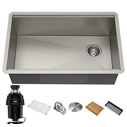 Kore Workstation 30 (Stainless Steel / 30 Inch / Sink and Garbage Disposal 1HP)