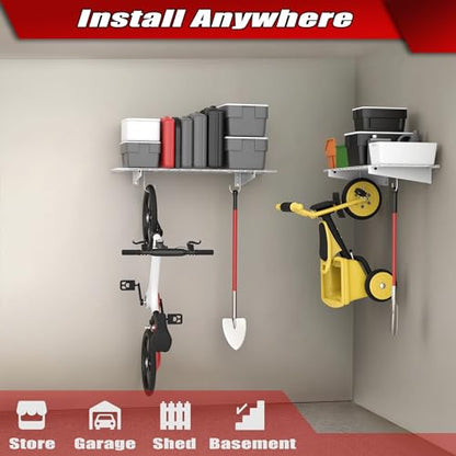 2 Pack Garage Wall Shelves (White-15x45)