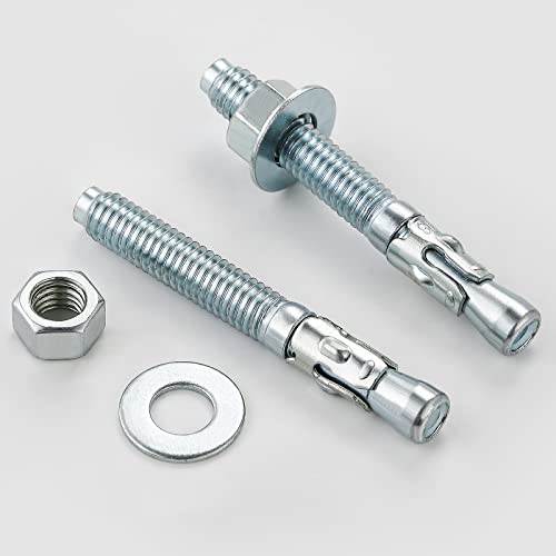 1/4x1-3/4" 50Pcs Inch Standard Fasteners for Heavy-Duty Zinc Wedge Anchors for Cement and Concrete (1/4x1-3/4")