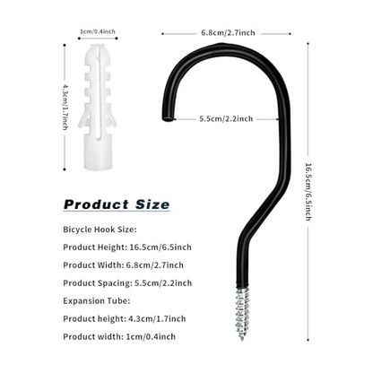 Bike Hooks Heavry Duty 6 (6 Pack / Black)