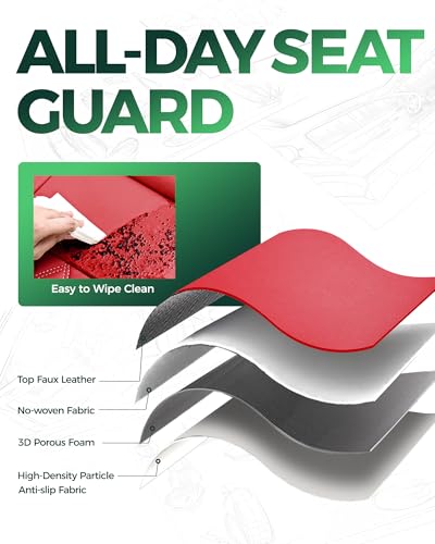 for Jeep Wrangler Leather Custom Car Seat Covers Full Set 4 Door (Red & Black / JL 18-26 4Door Without Rear Cup Holder)