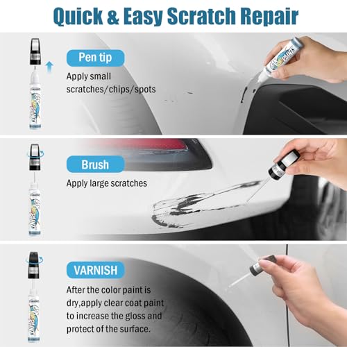 White Car Paint Touch Up (Pure White+Varnish)