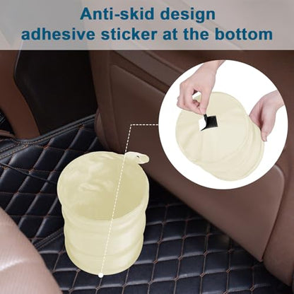 Car Trash Can (Beige / 1 Gallons-2 Packs)