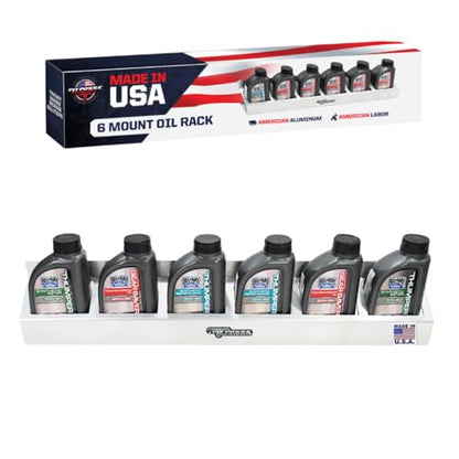 304 Six Quart Oil Can Rack Holder 32" Caddy Wall Hanger Aluminum Shelf (Silver)