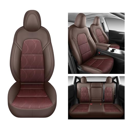 Tesla Model Y Seat Cover Full Set (Brown)