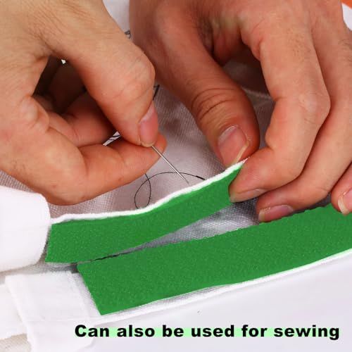 1"x16ft Hook and Loop Straps with 25 Metal Buckles (1in x 16ft Green)