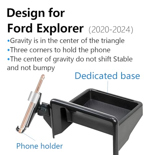 Car Phone Holder Center Console Organizer Tray for Ford Explorer 2020 (for Ford Explorer 2020-2024 [only 10.1 inch])