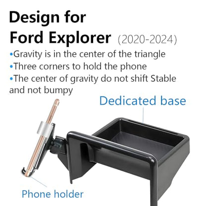 Car Phone Holder Center Console Organizer Tray for Ford Explorer 2020 (for Ford Explorer 2020-2024 [only 10.1 inch])