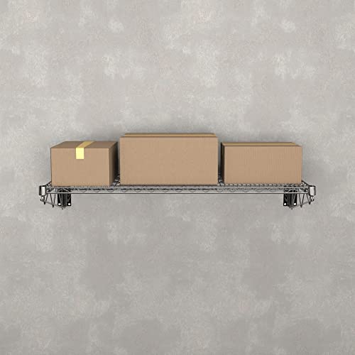 18" x 48" Chrome Wire Wall Mount Shelf (Chrome / 18" x 48")
