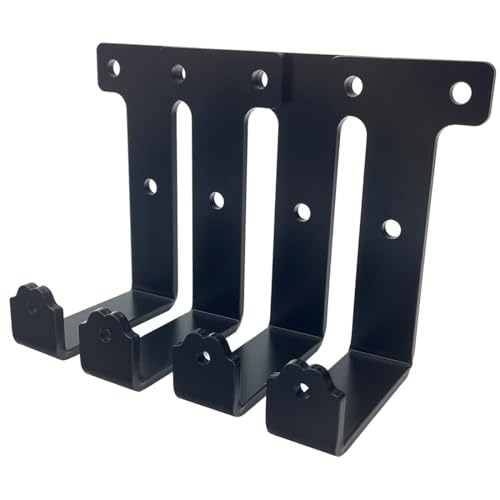 4 PCS black heavy duty metal flat j hooks for hanging 320 lbs (X-Large)