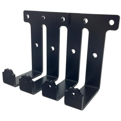 4 PCS black heavy duty metal flat j hooks for hanging 320 lbs (X-Large)