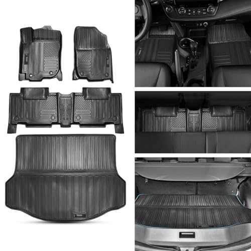 Compatible for 2013 2014 2015 2016 2017 2018 Toyota Rav4 Floor Mats & Cargo Liners Trunk Mats All (Fit 2013-2018 RAV4 / Floor Mat+Rear Trunk Mat)