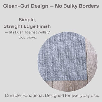 Ribbed Hallway Runner Rug (3'x36' / Grey)