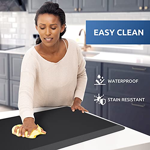 Kitchen Mat Cushioned Anti Fatigue Rug Standing and Comfort Floor Mats (Black / 60"L x 17.3"W x 0.5"Th)
