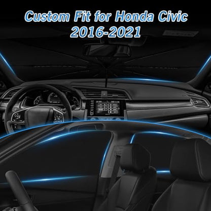 Windshield Sun Shade Umbrella for Honda Civic 2016 2017 2018 2019 2020 2021 Rear Window Shades 100% UV Protection and Blackout Privacy 5PCS Car Window Covers Accessories (5-Piece Set | Fits Honda Civic 2016-2021)