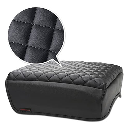 F150(2021-2025) Center Console Cover, Thick Armrest Cushion, Funda para consola de coche, Car Interior, Vegan Leather, Armrest Protector (2021~2025, Full Cover Black), F150 Accessories (2021~2025 / FULL COVER BLACK)