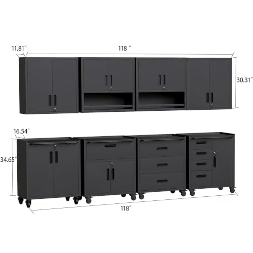Garage Cabinet System (Black / 8 Pcs-StyleB)