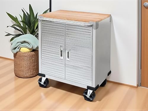 Heavy Duty Rolling Storage Cabinet with Wheels and Drawers (2 Door (28" W x 18” D x 34.5" H) / Granite)