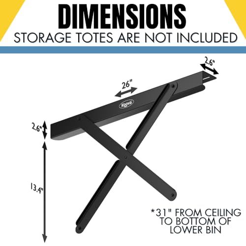 Dual Rail Heavy Duty Overhead Garage Storage System (Stacking 2 Bin)