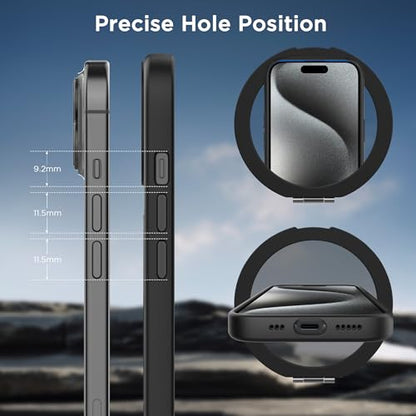Magnetic Case for iPhone 15 with Stand (6.1" (for iPhone 15) / Matte Black)
