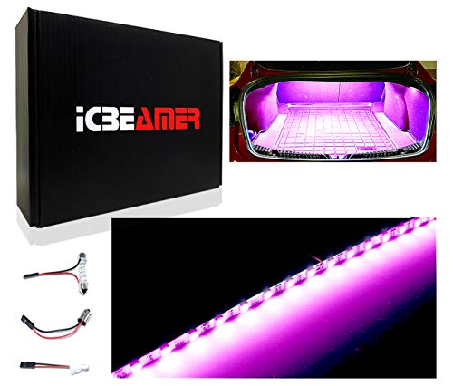 12" Purple 18SMD 2835 LED Strip Light Universal Fit Car Trunk Cargo Area or Interior Illumination (Purple)