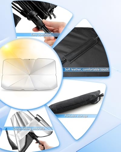 Windshield Sun Shade Umbrella Compatible with Chevy Silverado (for Chevy Silverado 2014-2018 - Umbrella)
