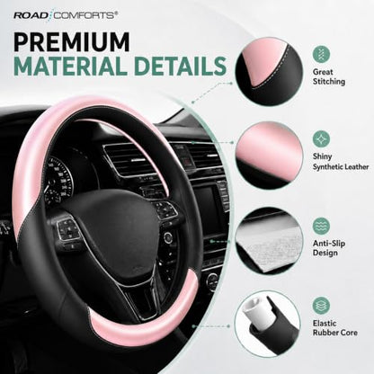 Steering Wheel Cover (Black&Pink)