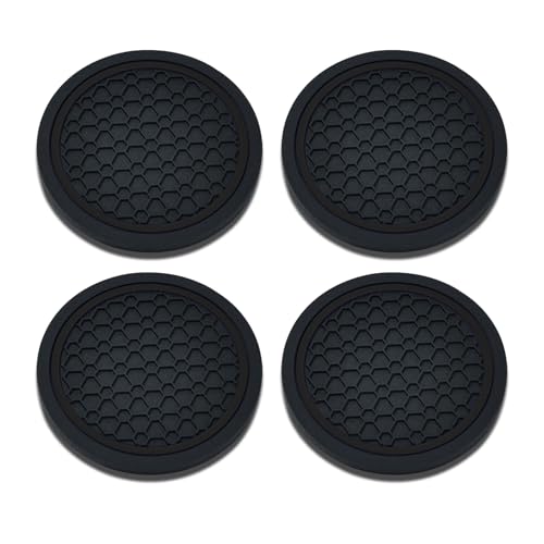 4PCS Car Cup Holder Coasters (Black)