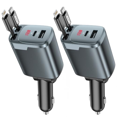 2 Pack 84W Retractable Car Charger (2 Pack)