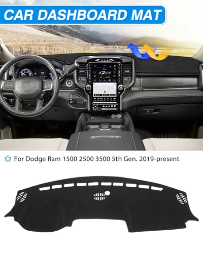 Dash Cover for 2019 (5)19+Dodge Ram(Black))