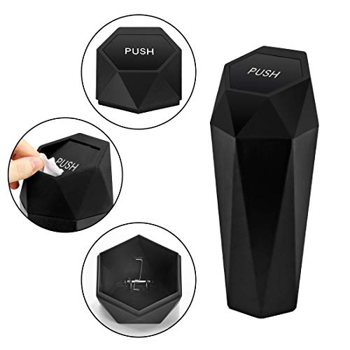Car Trash Can with Lid (Black)
