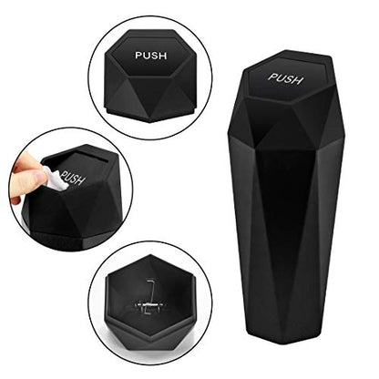 Car Trash Can with Lid (Black)