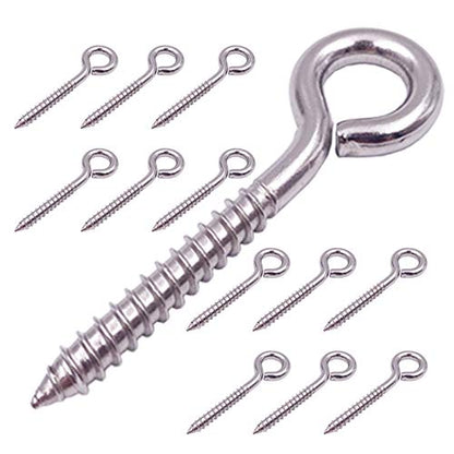 12 Pack 304 Stainless Steel Screw Eyes (12 Pack)