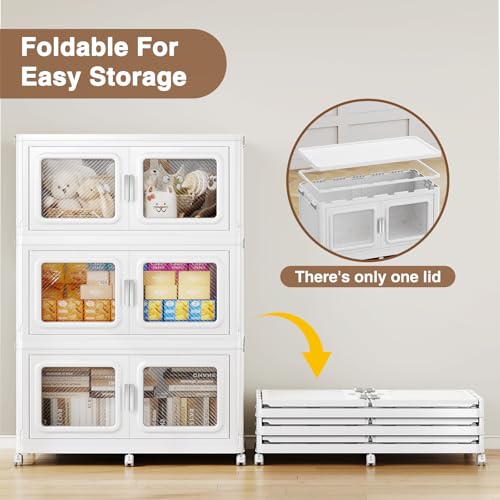 1200 Qt Extra Large Stackable Storage Bin with 4 Lid (White / 300QT-4pack)