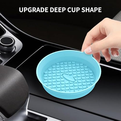 Car Cup Holder Coasters [4 Pack] Silicone Cups Mats (4pack-sky Blue)