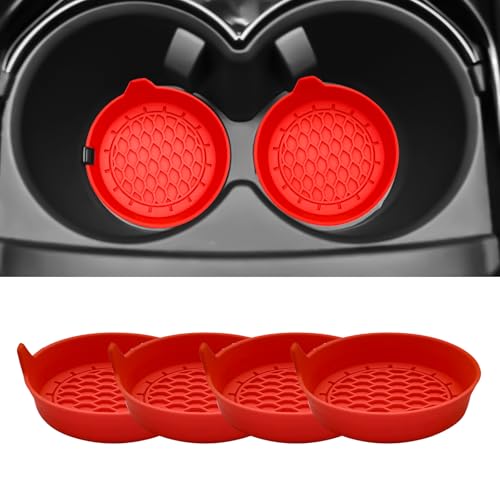 4 Pack Universal Cup Holder Coasters (Red)