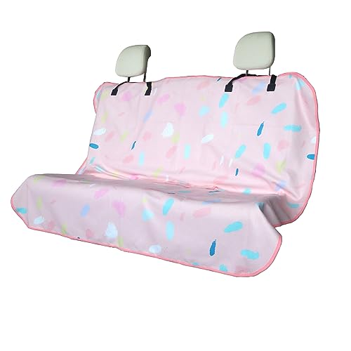Back Seat Cover for Car Trucks Van SUV Jeep (Rear Bench Seat Towel / Pink Marbling)