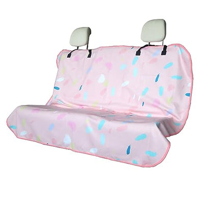 Back Seat Cover for Car Trucks Van SUV Jeep (Rear Bench Seat Towel / Pink Marbling)