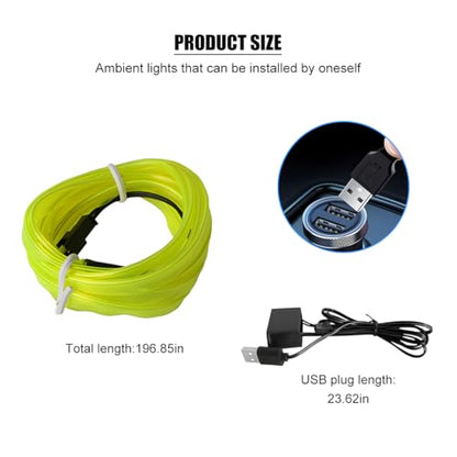 EL Wire Car LED Strip Lights (Fluorescent Green / 16.5FT)