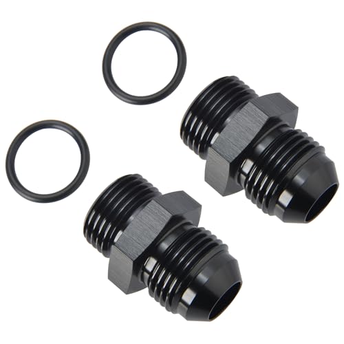 8AN Male Flare to 8AN ORB O (8AN to 8AN ORB / Black - 2PCS)