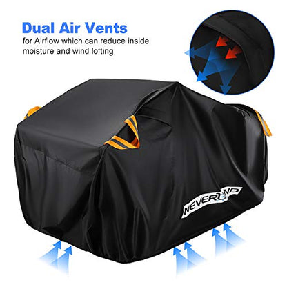 ATV Cover 300D Waterproof Heavy Duty 4 Wheel Quad Cover up to 82" (black(Upgrade） / XL:82.68"L x 47.24"W x 45.28"H)