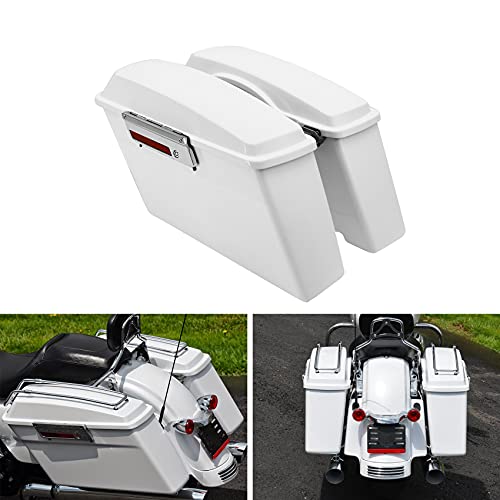 Motorcycle Saddle bags Hard Saddlebags For Harley Touring 1993 (White# / Standard)