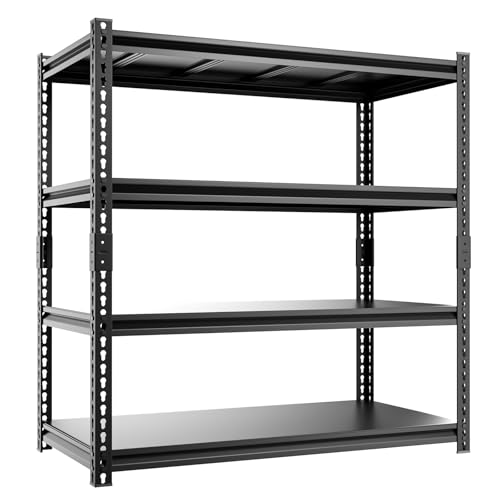4 Tier 40" W X 20" D X 60" H Storage Shelves 2200LBS Garage Shelving Metal Storage Shelf Adjustable Metal Racks with Shelves Heavy Duty Shelving Units and Storage Utility Shelf (Black-visible Hole / 40"W X 20"D X 60"H)