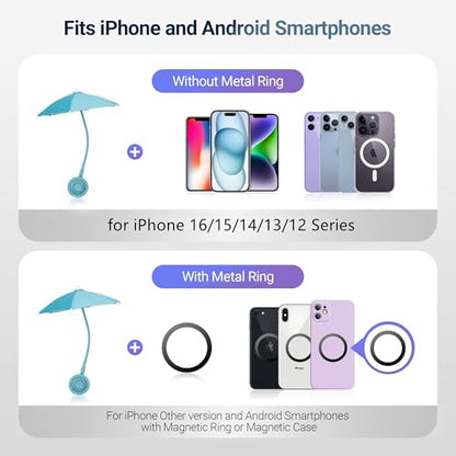 Magnetic Phone Umbrella for Sun (BLUE(for Phone))