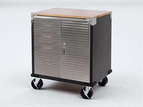 Heavy Duty Rolling Storage Cabinet with Wheels and Drawers (1 Door, 4 Drawer (28" W x 25" D x 34.5" H) / Graphite)