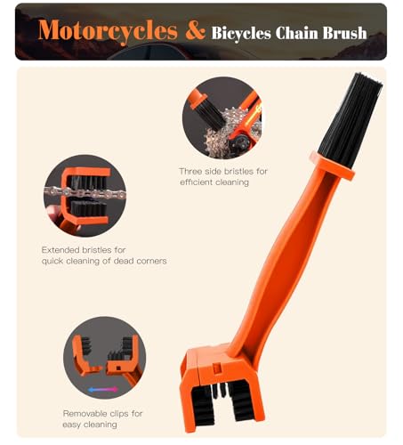 7PCS Motorcycle Cleaning Kit (Orange / 7-Piece)