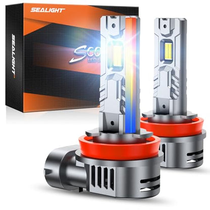 H11/H8/H9/H16 LED Fog Bulbs, 80,000LM 15X Ultra Bright with 25000RPM Fan H11 Light Bulbs 1:1 Design, 6500K Cool White, CANBUS Ready, 3-Min Play-N-Plug, Pack of 2 (H11/H9/H8/H16)